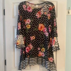 Polkadot and flowered women’s tunic